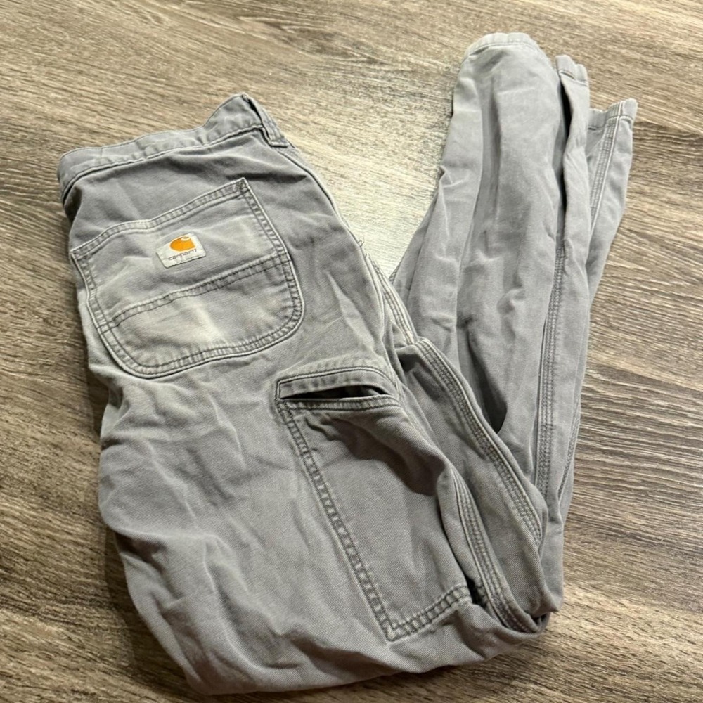 Carhartt Relaxed Fit Carpenter Pants Gray Workwear Canvas 30x34 102291 039